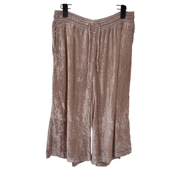 Heihei Pants - Hei Hei Fairy Boho Burnout Velvet Wide Leg Lounge Pants MP Pink Coquette